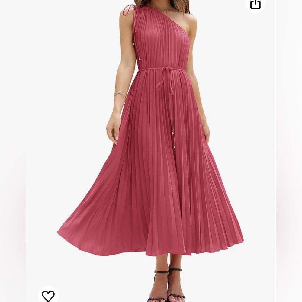 Women's One Shoulder Pleated Dress (maternity) - Picture 2 of 5
